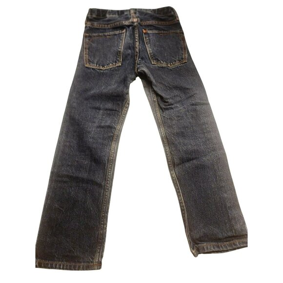 Slim Fit Denim Jeans Adjustable Waist Button Blue US 6-7Y - Picture 3 of 4